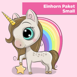 Darstellung, wie User und wie der Googlebot ein Bild bei der Suche nach „Einhorn Deko Paket Small“ sehen